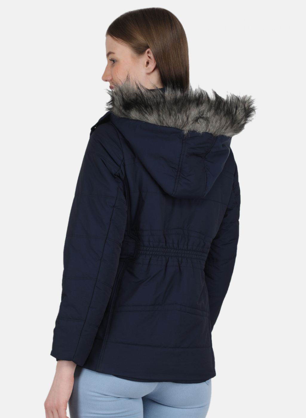Women NAvy Blue Solid Jacket