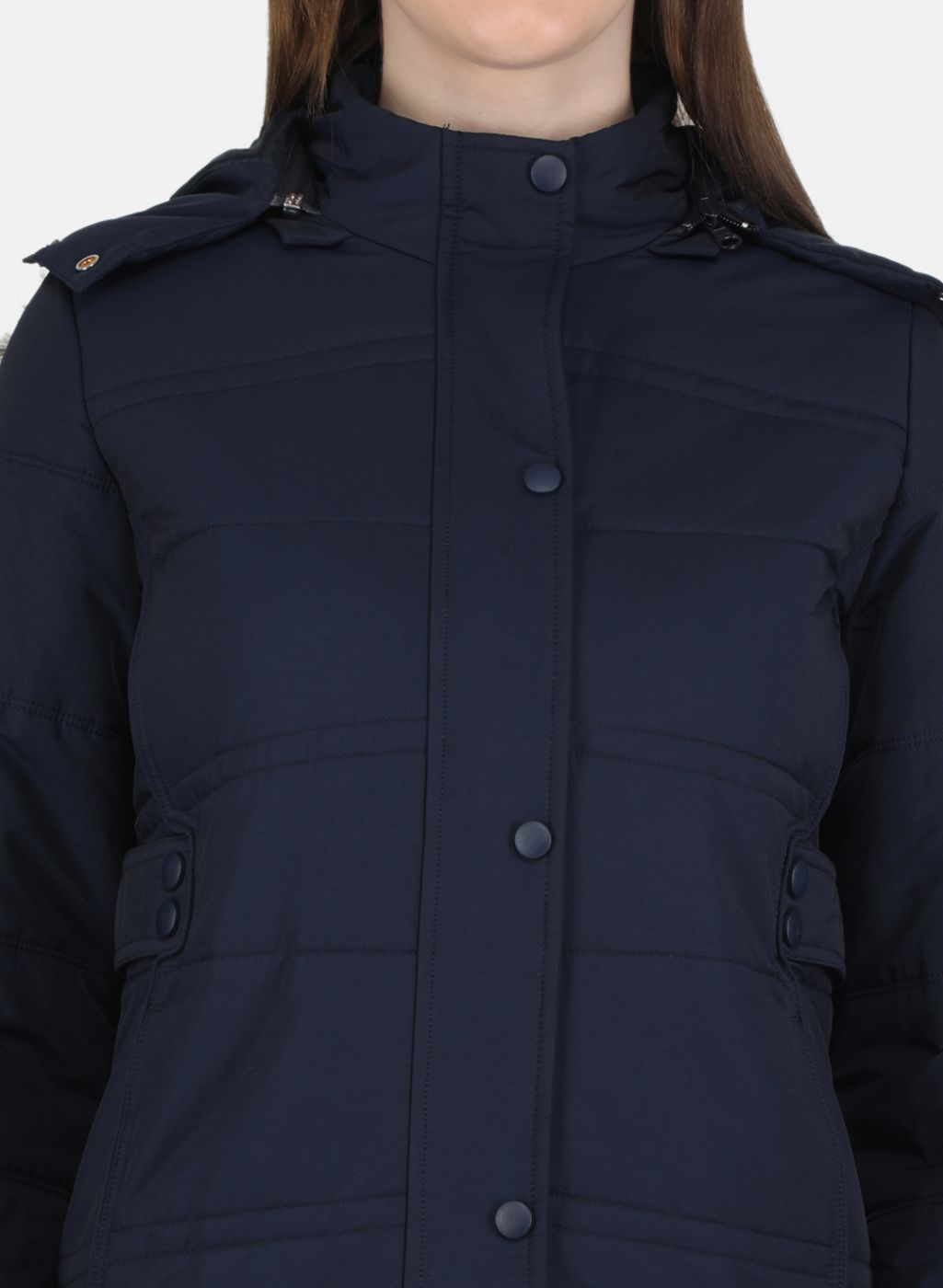 Women NAvy Blue Solid Jacket