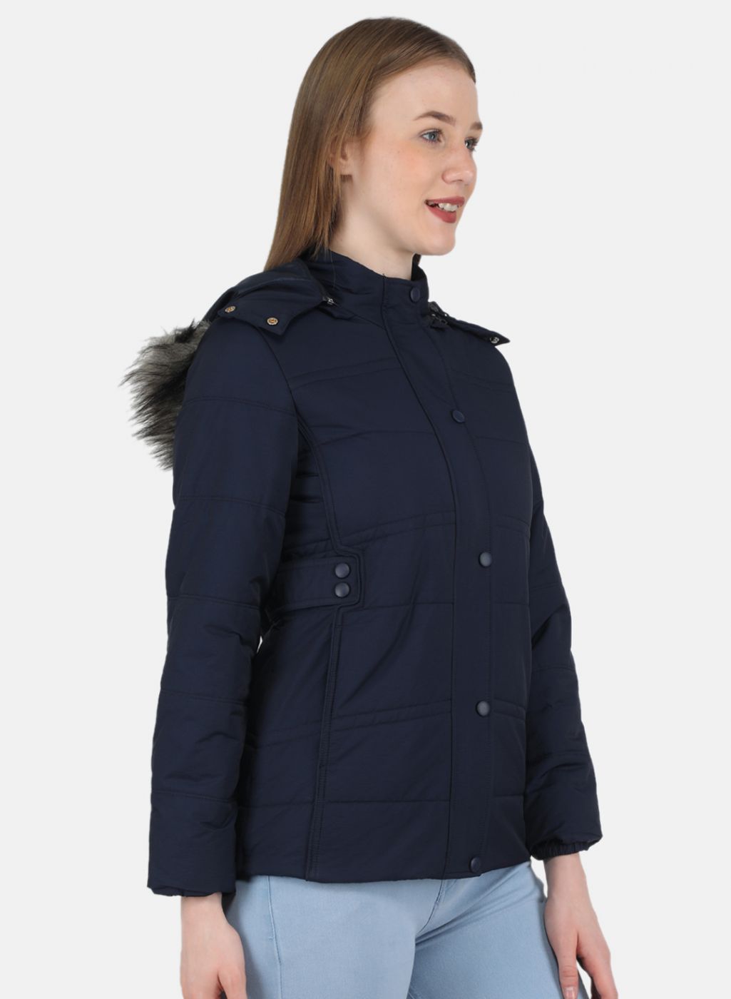 Women NAvy Blue Solid Jacket