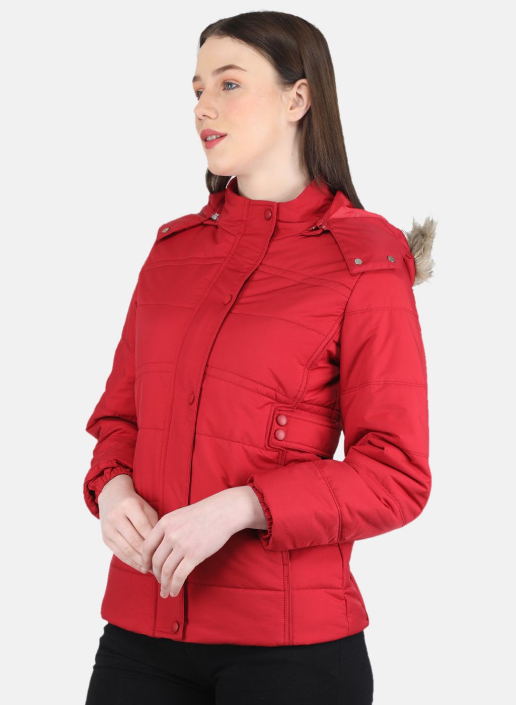 Women Red Solid Jacket