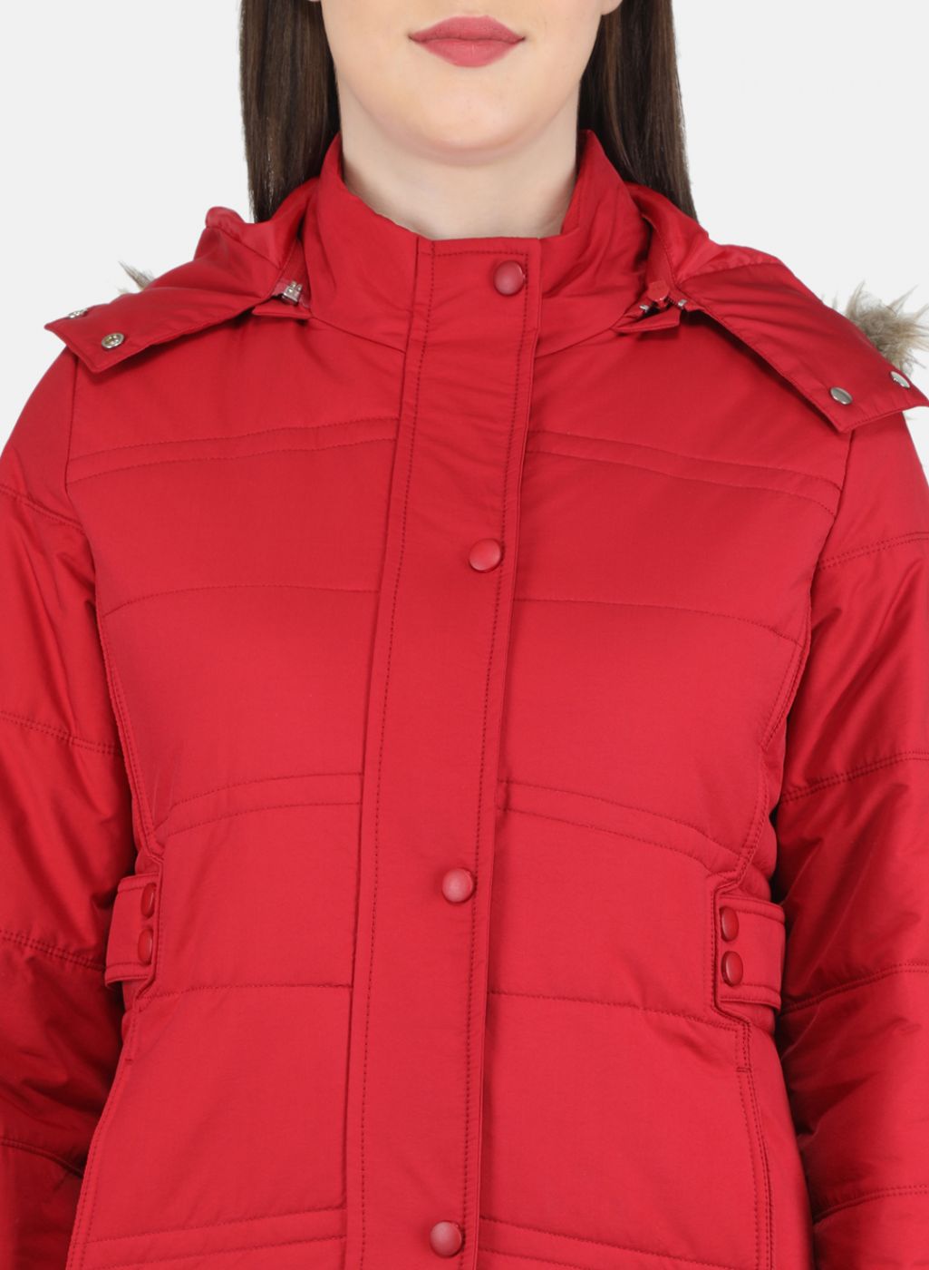 Women Red Solid Jacket