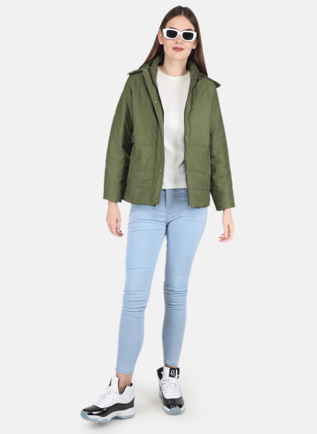 Women Olive Solid Jacket