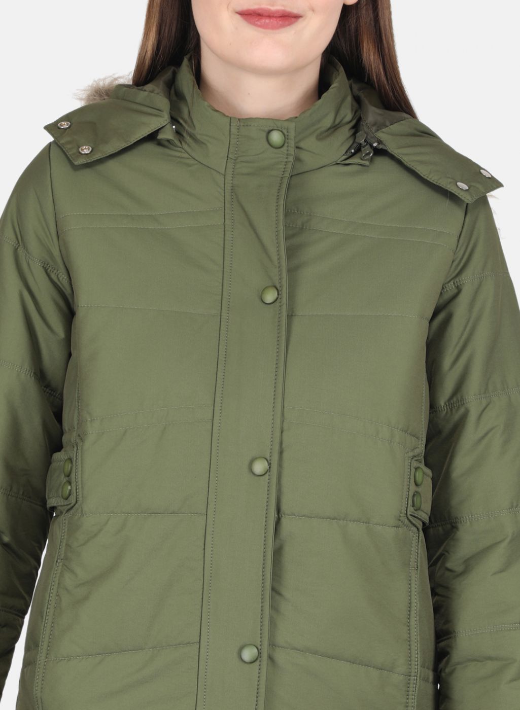 Women Olive Solid Jacket