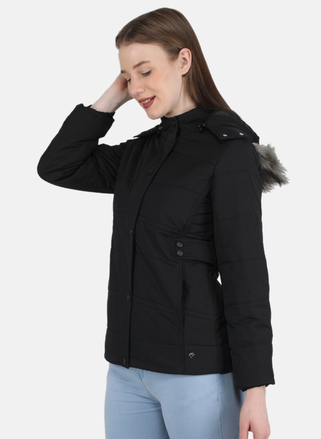 Women Black Solid Jacket