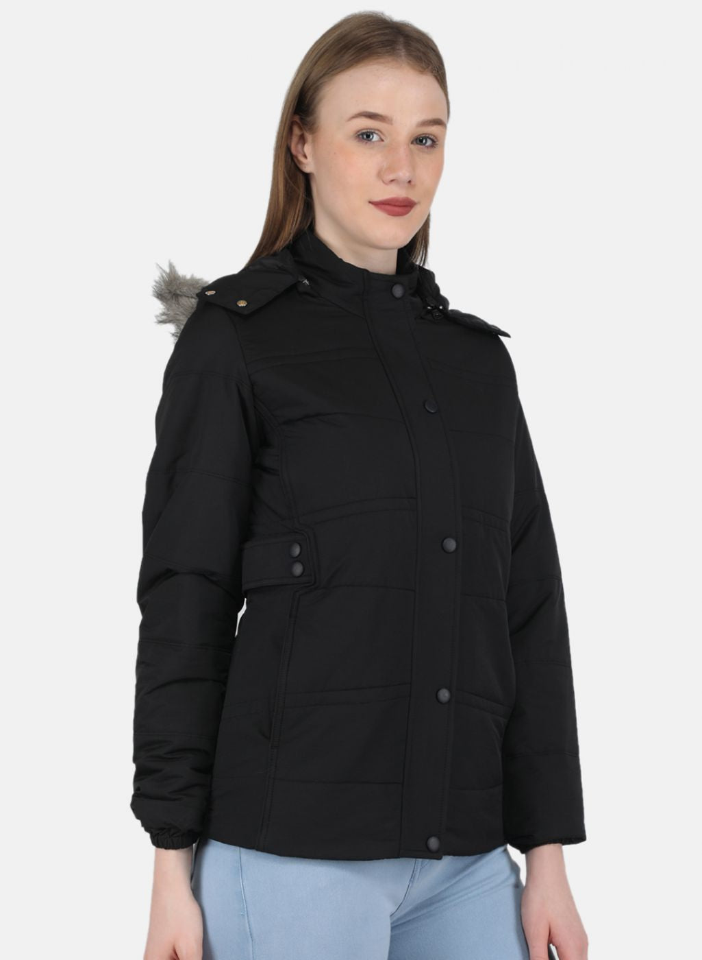 Women Black Solid Jacket