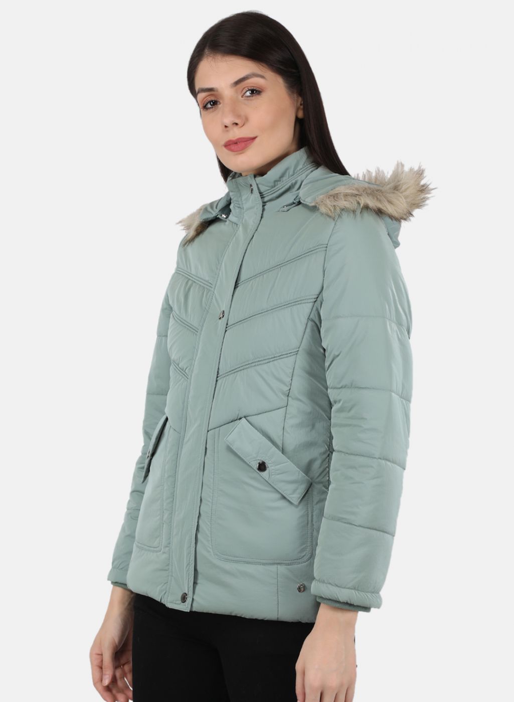 Women Green Printed Jacket