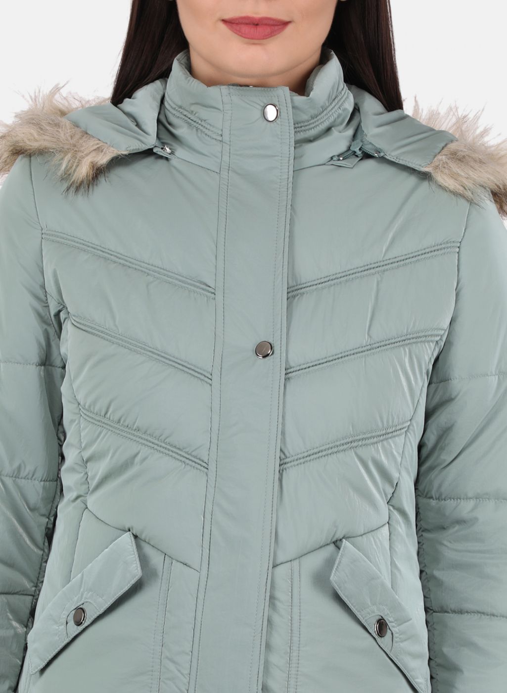 Women Green Printed Jacket