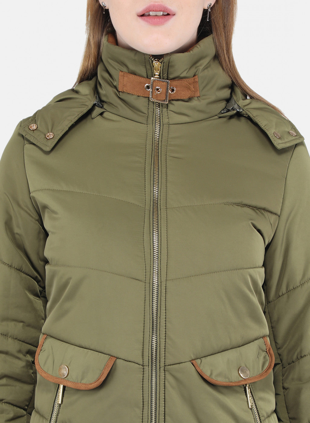 Women Green Solid Jacket