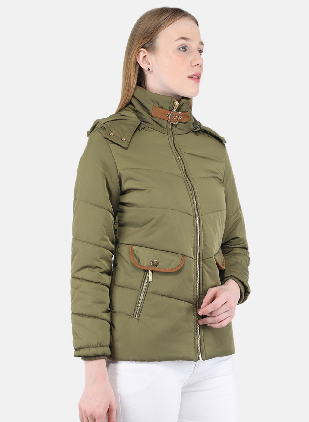 Women Green Solid Jacket