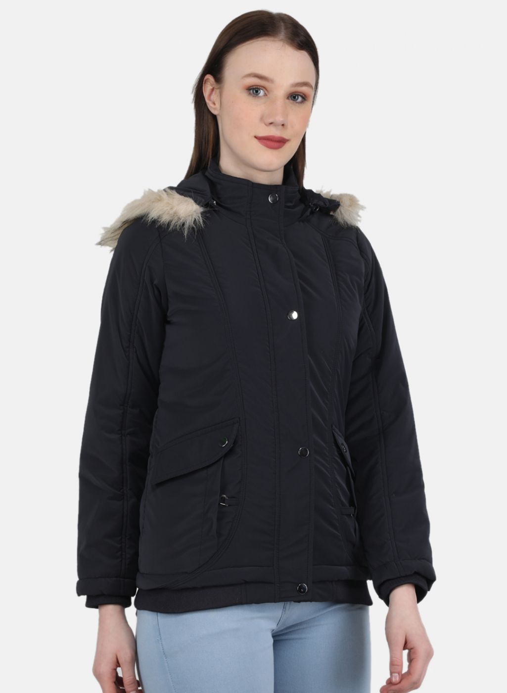 Women NAvy Blue Printed Jacket