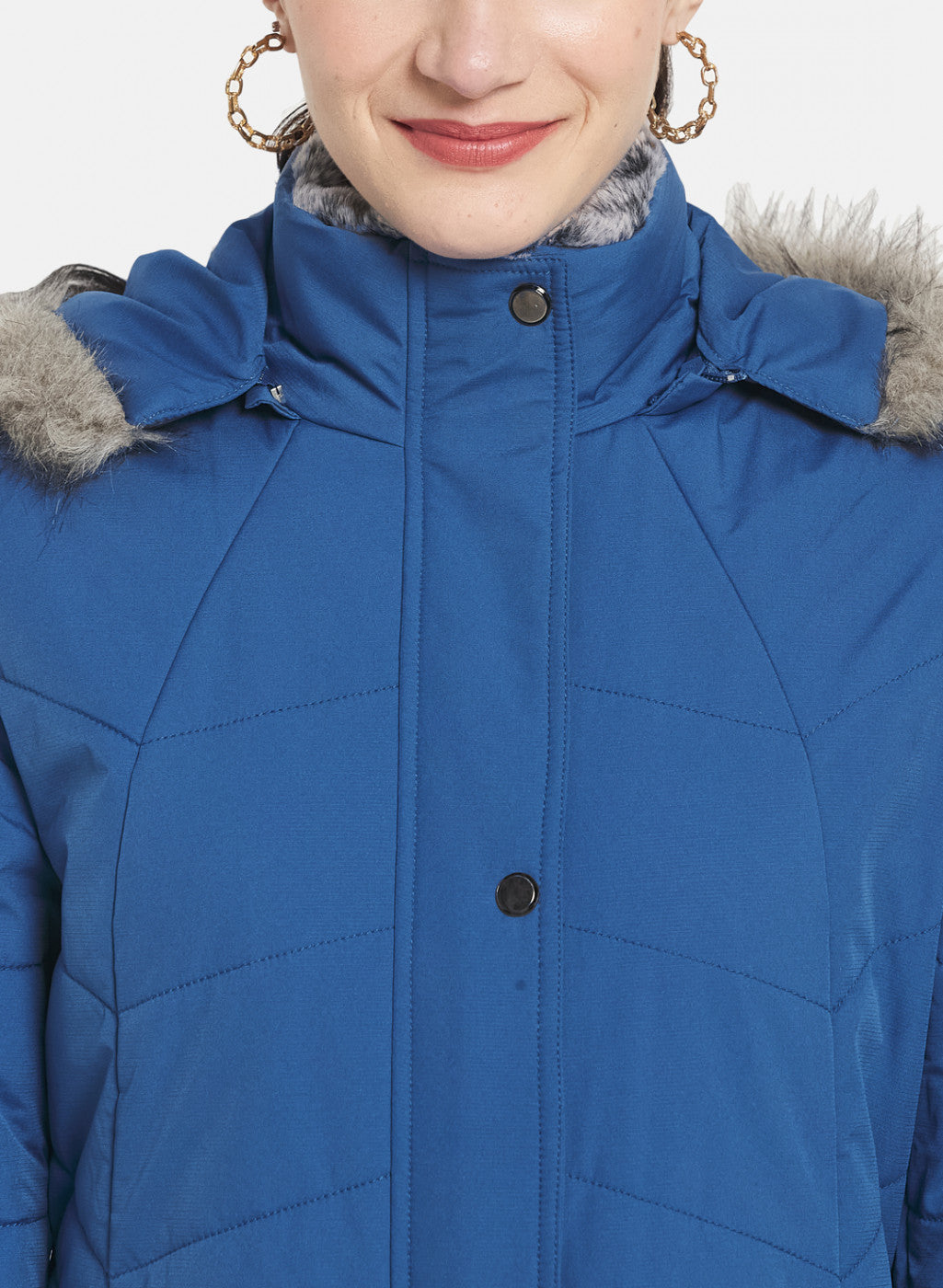 Women Blue Self Design Jacket