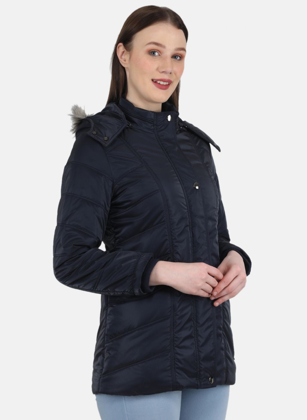 Women NAvy Blue Printed Jacket