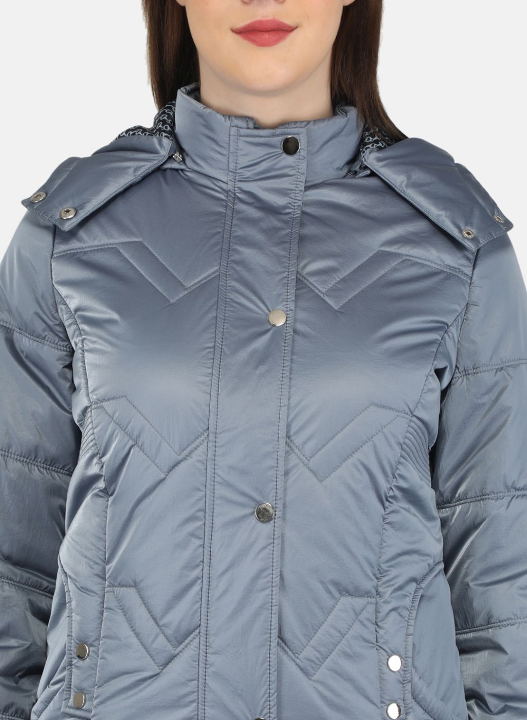 Women Grey Printed Jacket