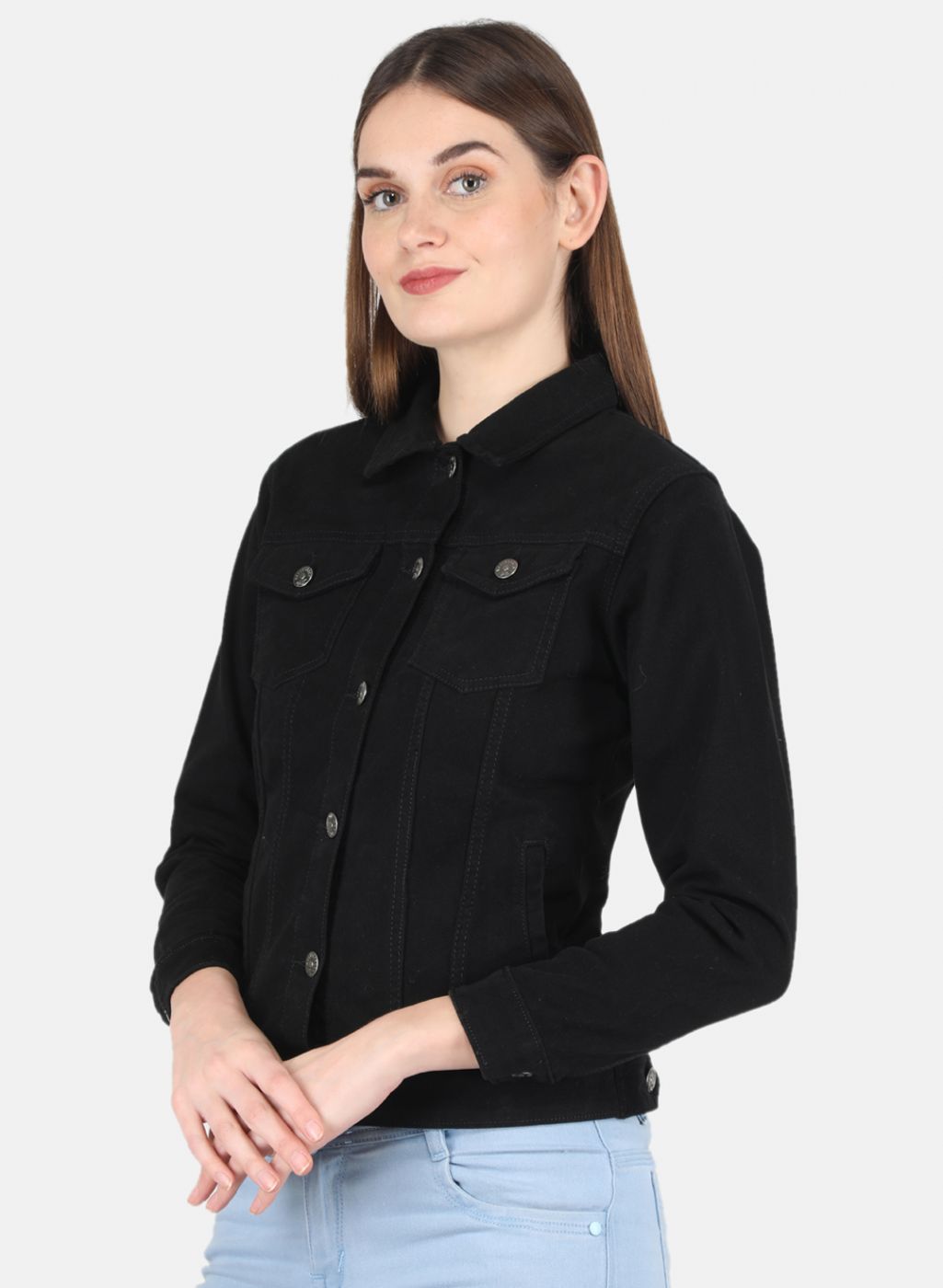 Women Black Solid Jacket