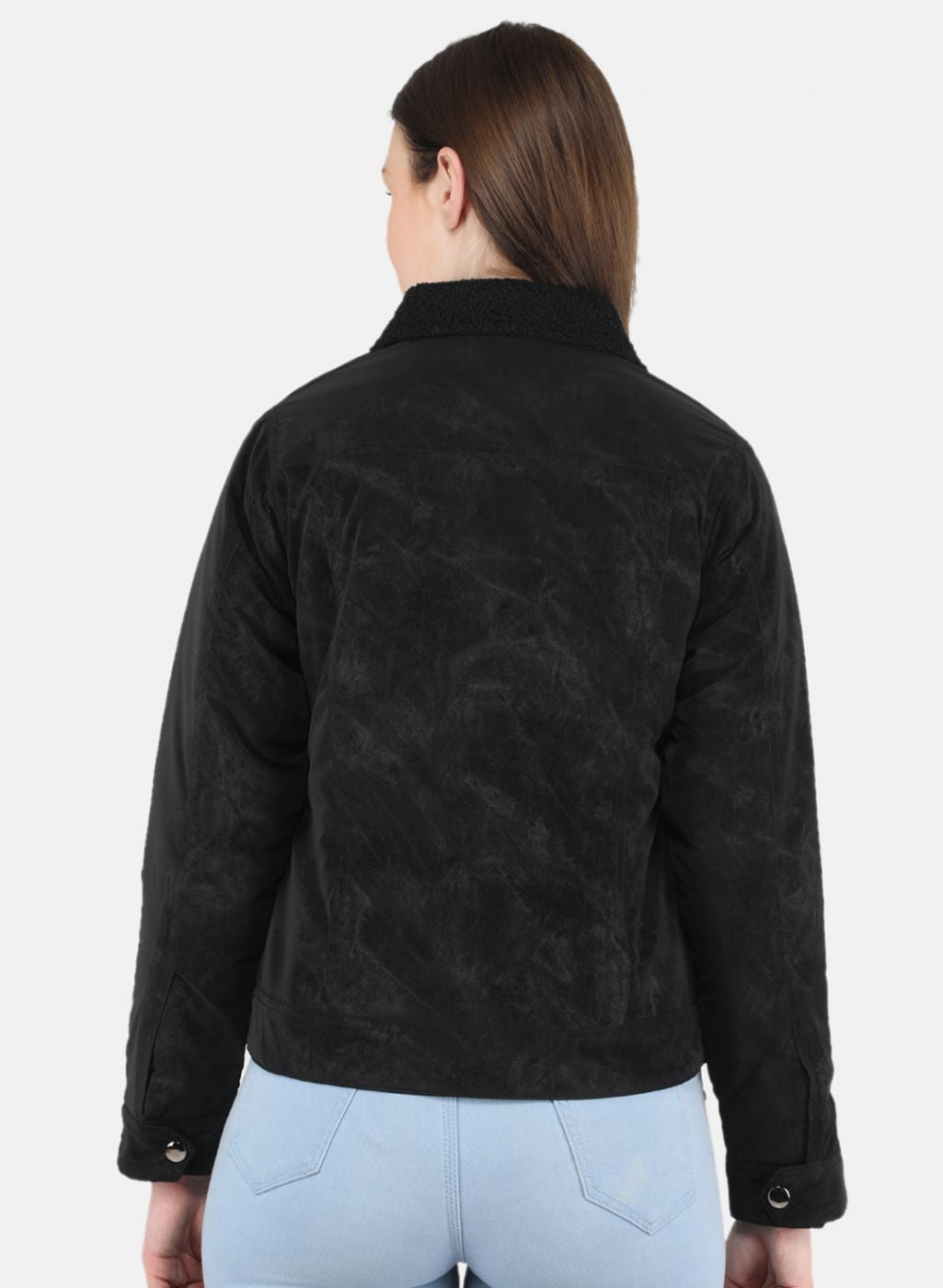 Women Black Printed Jacket