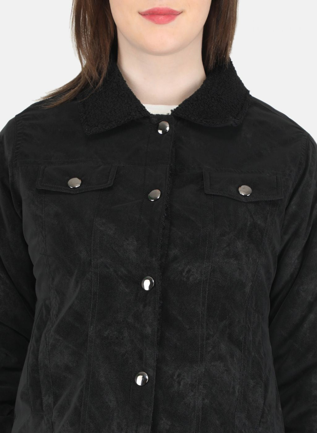 Women Black Printed Jacket