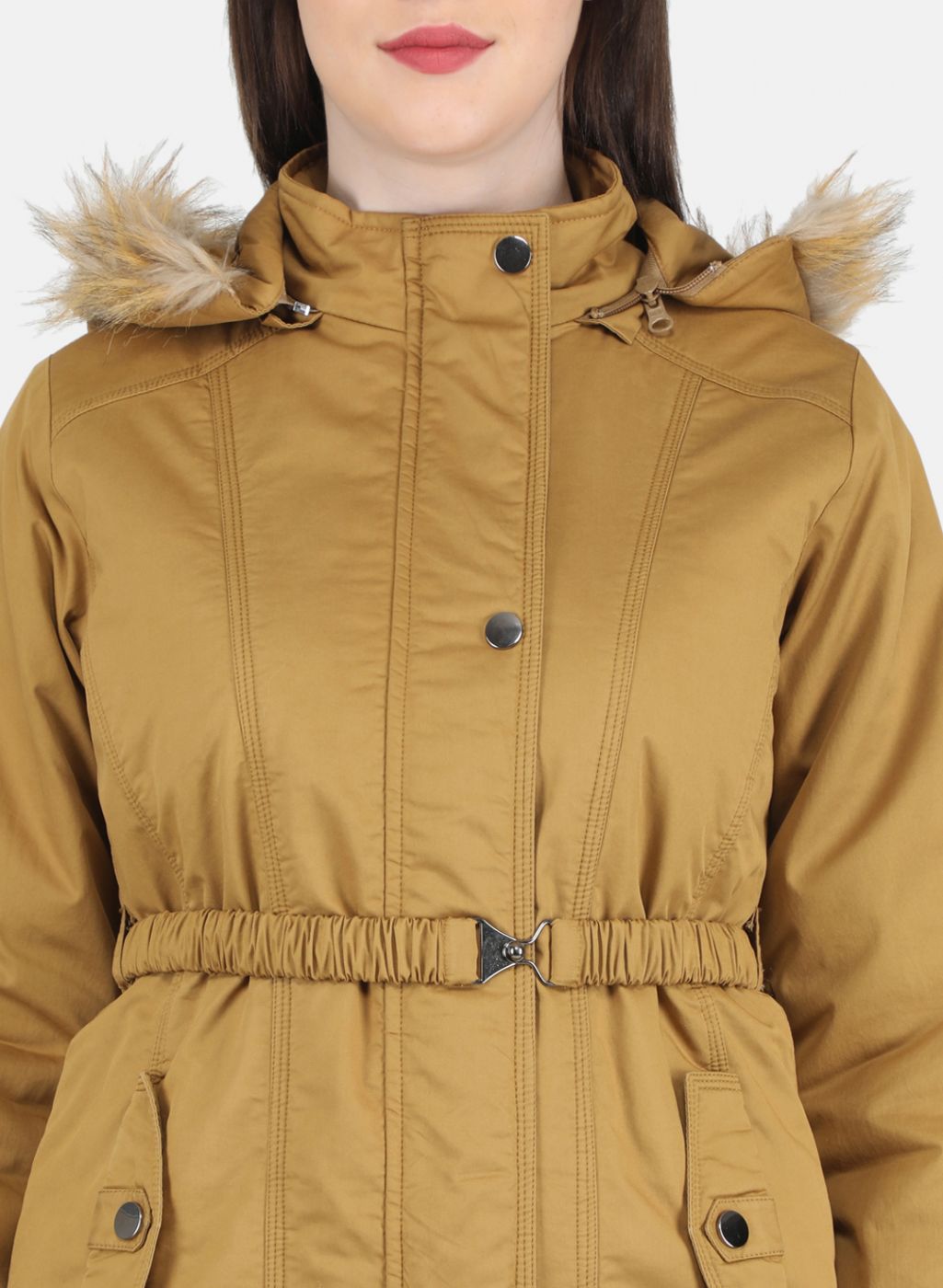 Women Mustard Solid Jacket