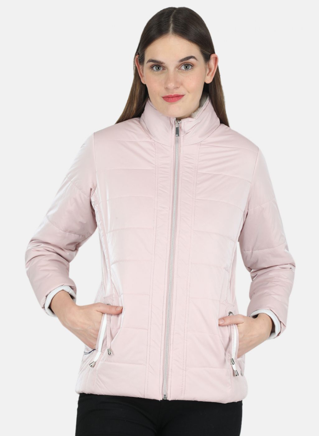 Women Pink Printed Jacket