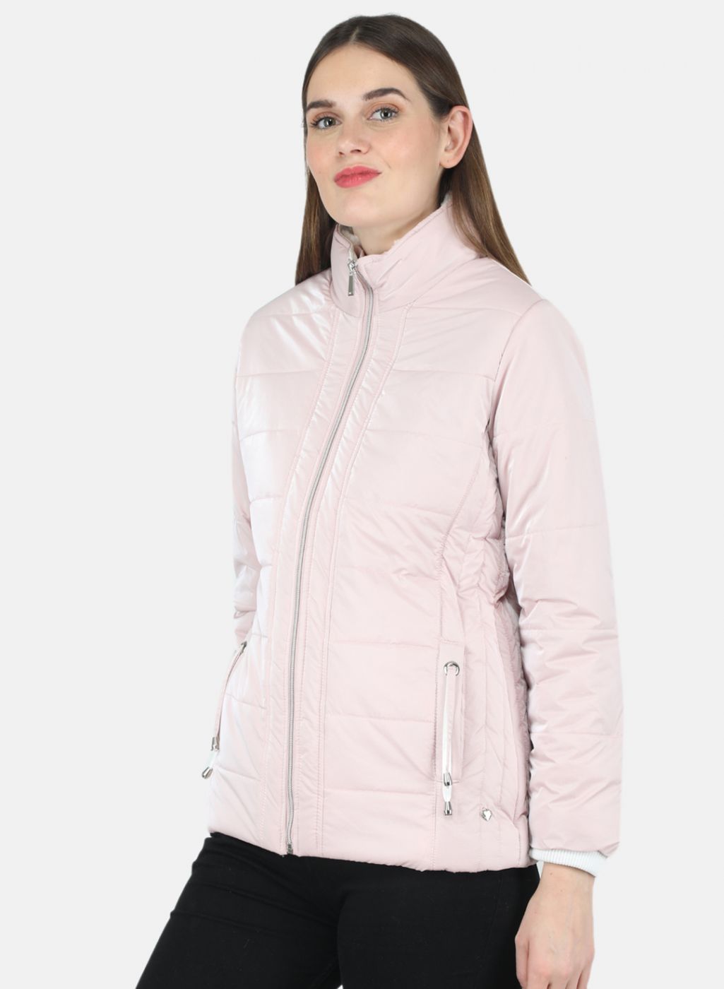 Women Pink Printed Jacket