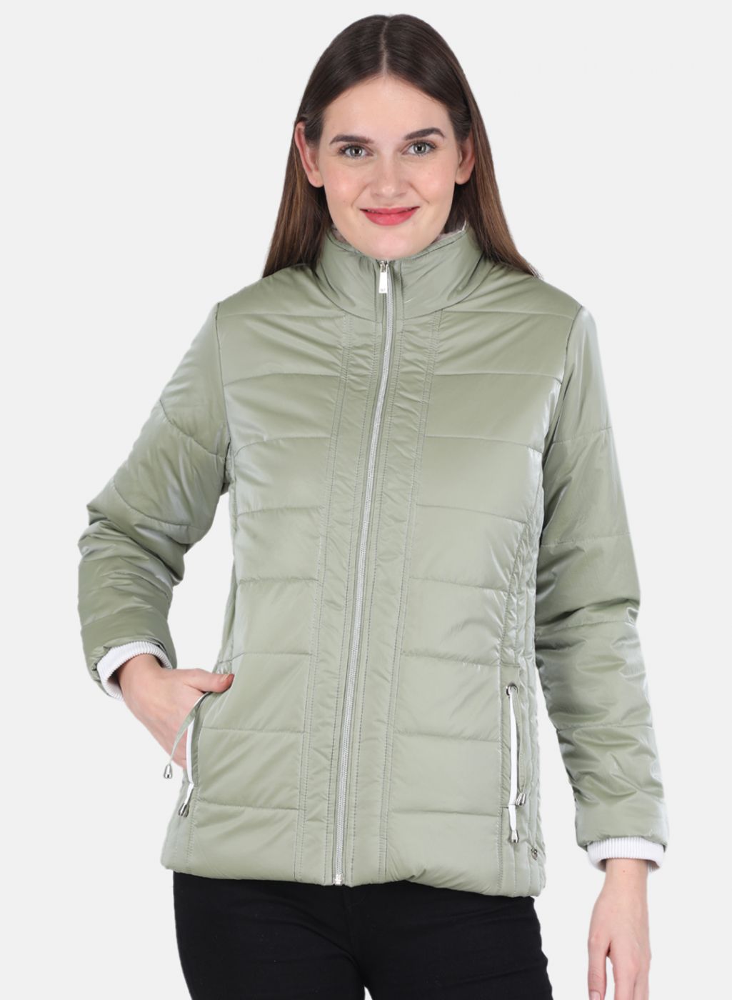 Women Green Printed Jacket