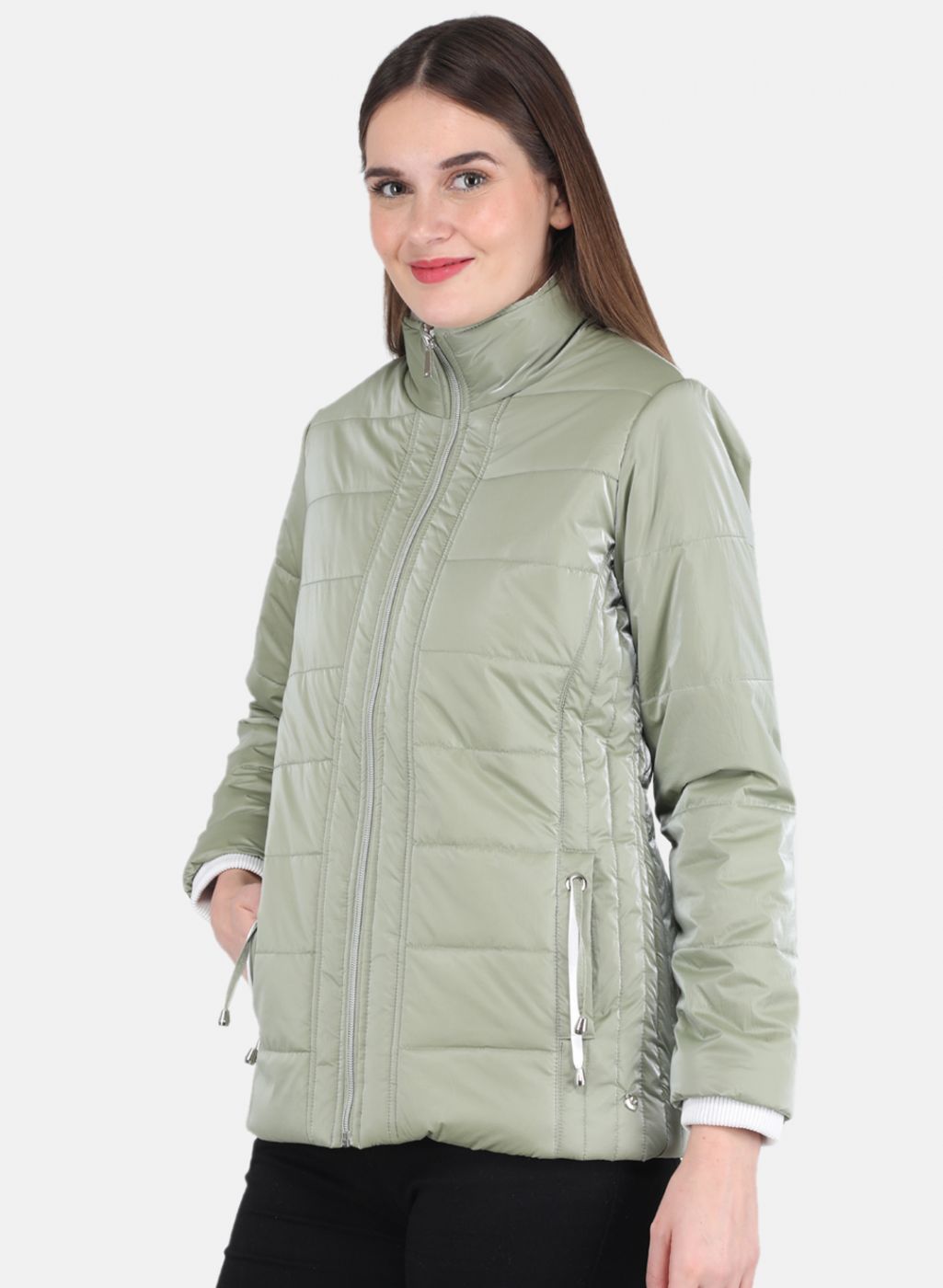 Women Green Printed Jacket