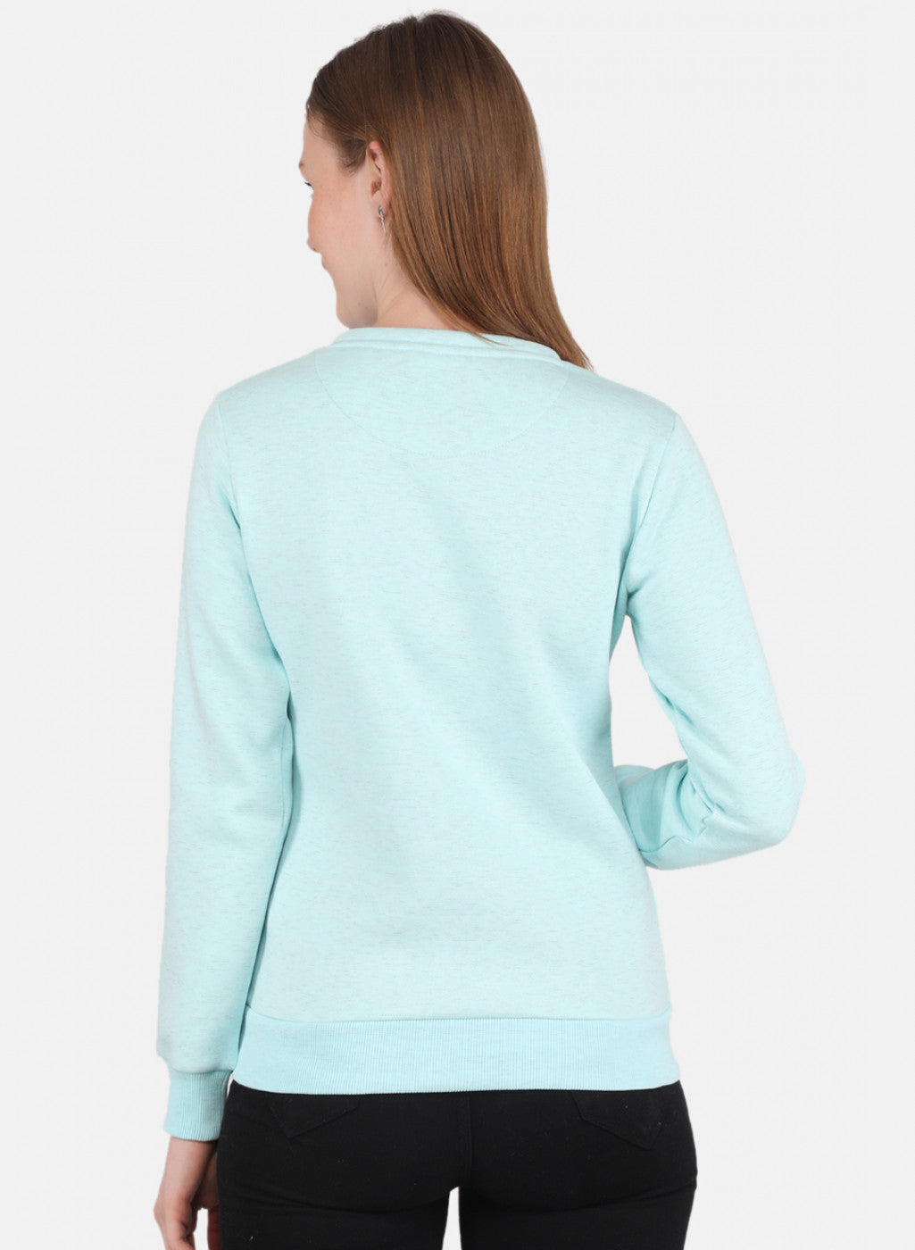 Women Aqua Blue Printed Sweatshirt