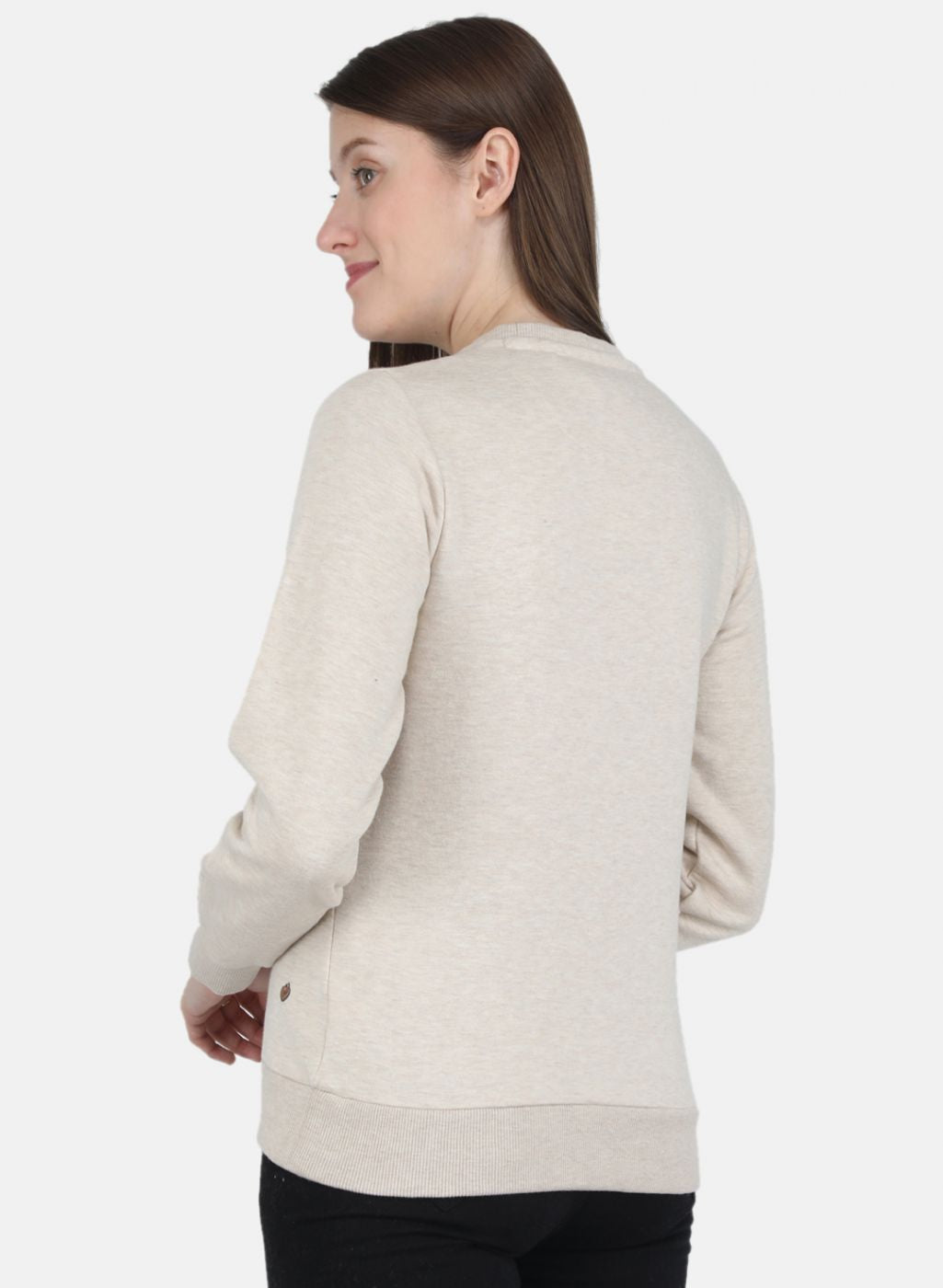 Women Beige Printed Sweatshirt