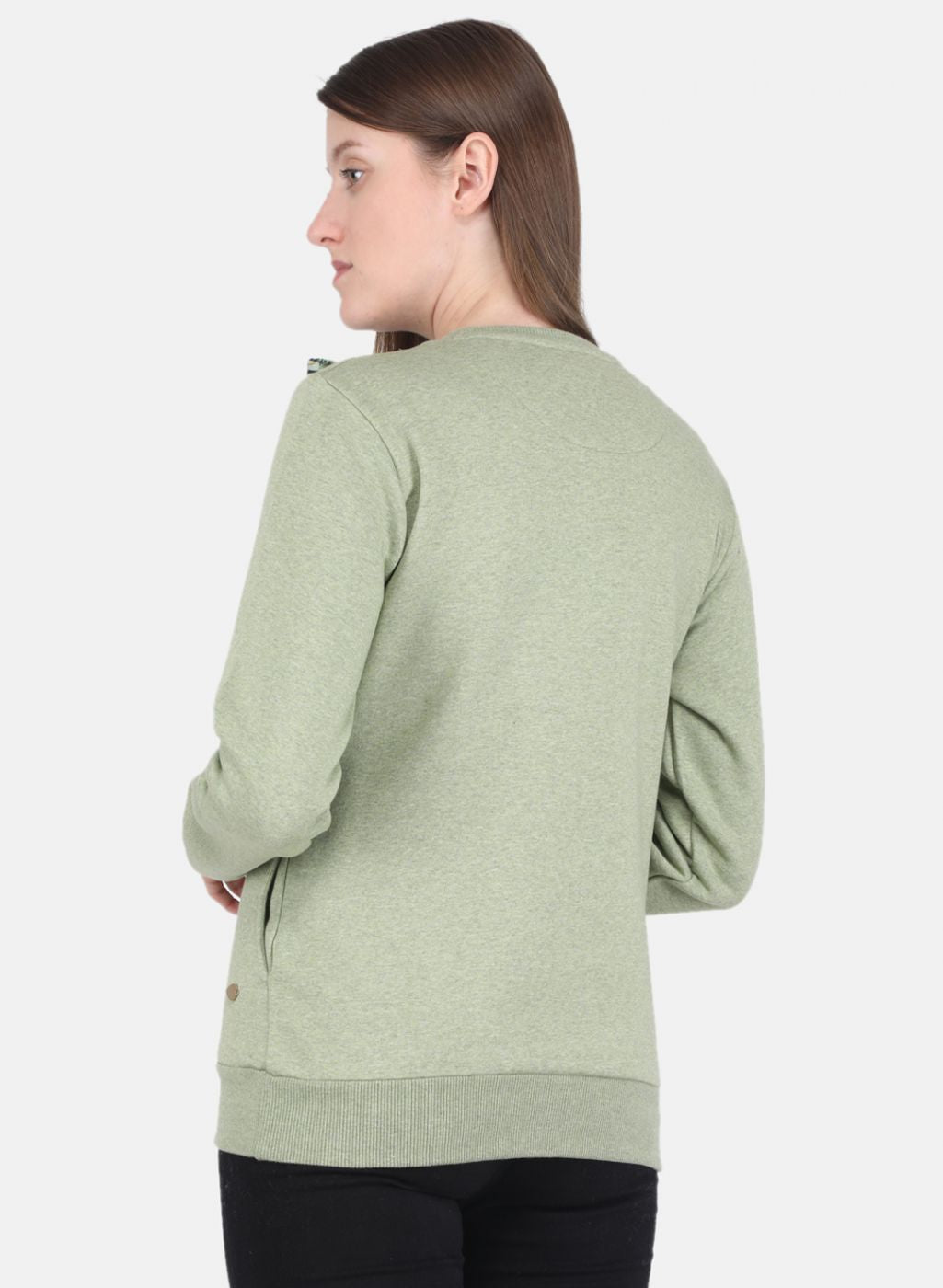 Women Green Printed Sweatshirt
