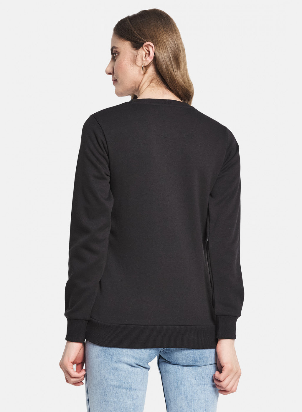 Women Black Printed Sweatshirt