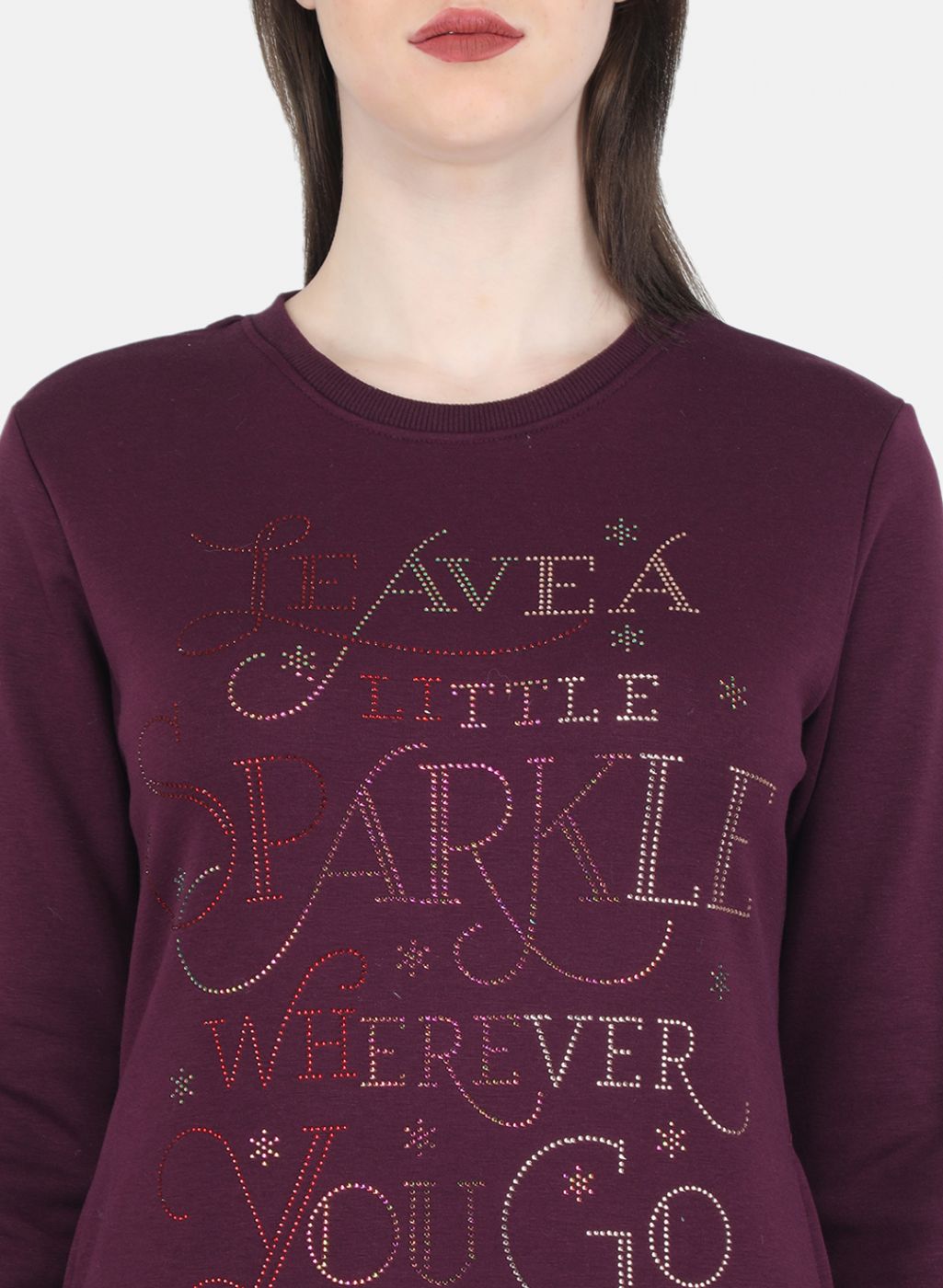Women Purple Printed Sweatshirt
