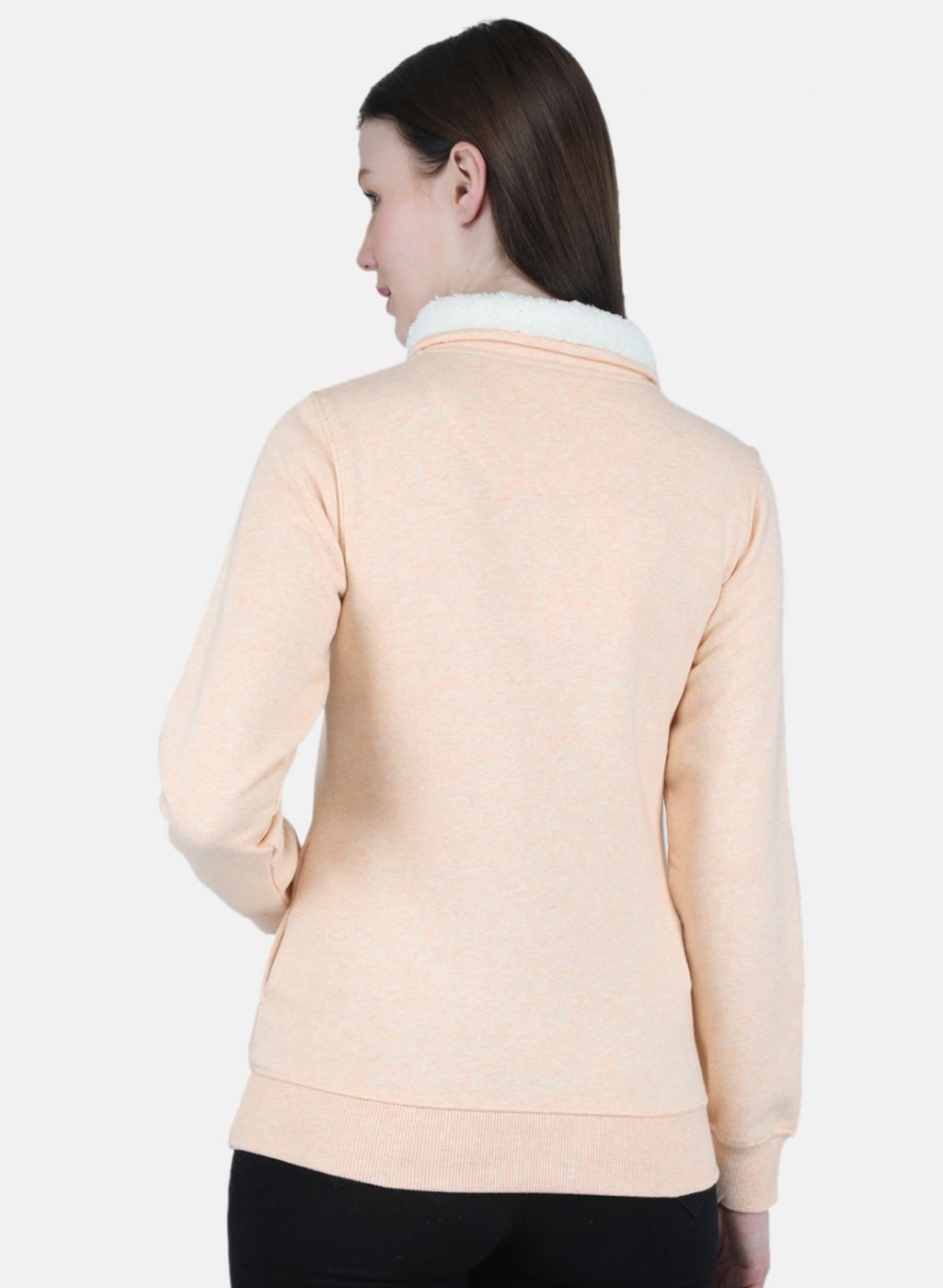 Women Peach Printed Sweatshirt