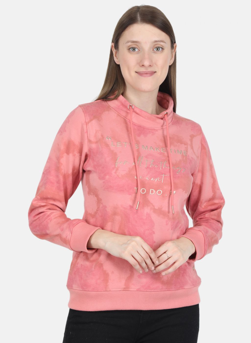 Women Pink Printed Sweatshirt