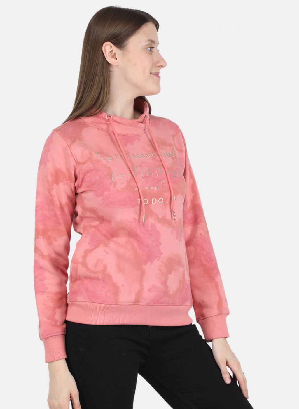 Women Pink Printed Sweatshirt