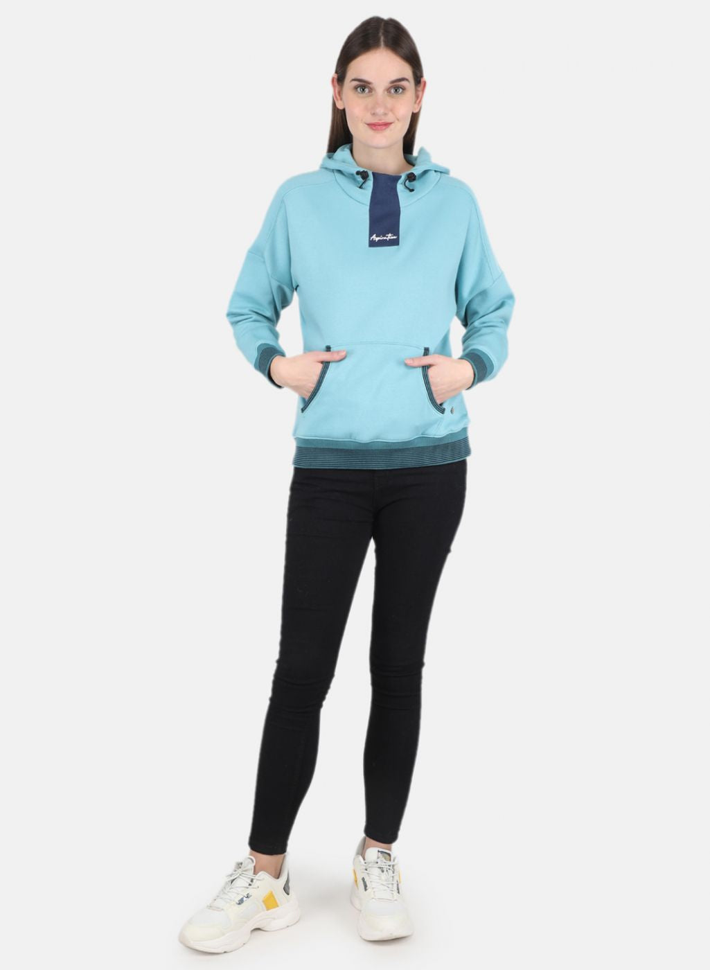 Women Blue Printed Sweatshirt