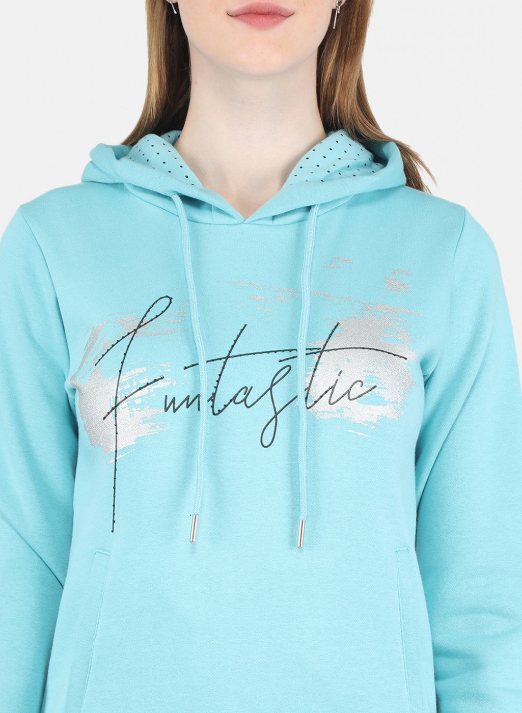 Women Blue Printed Sweatshirt