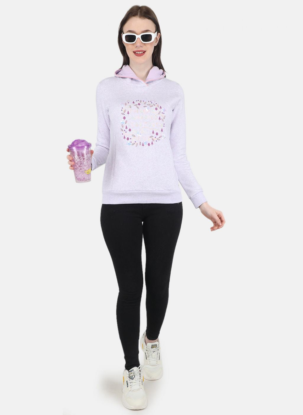 Women Purple Embroidered Sweatshirt
