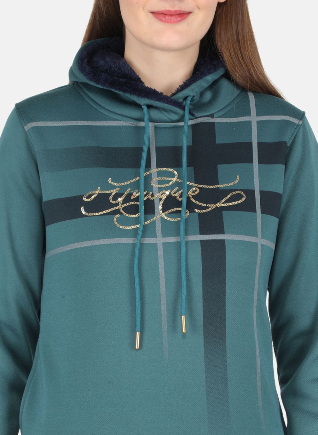 Women Green Printed Sweatshirt