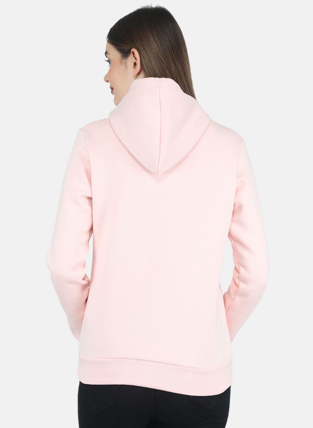 Women Peach Embroidered Sweatshirt