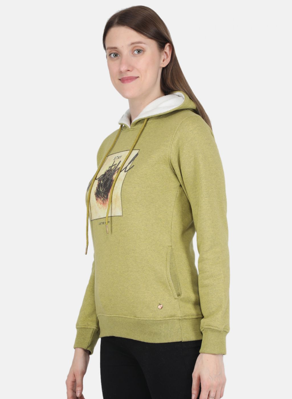 Women Green Printed Sweatshirt