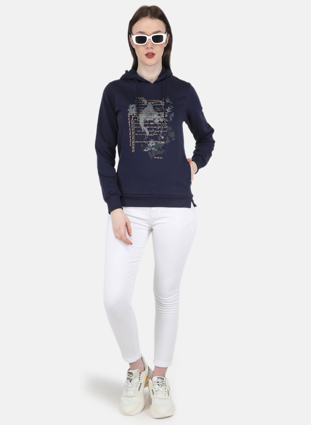 Women Blue Printed Sweatshirt