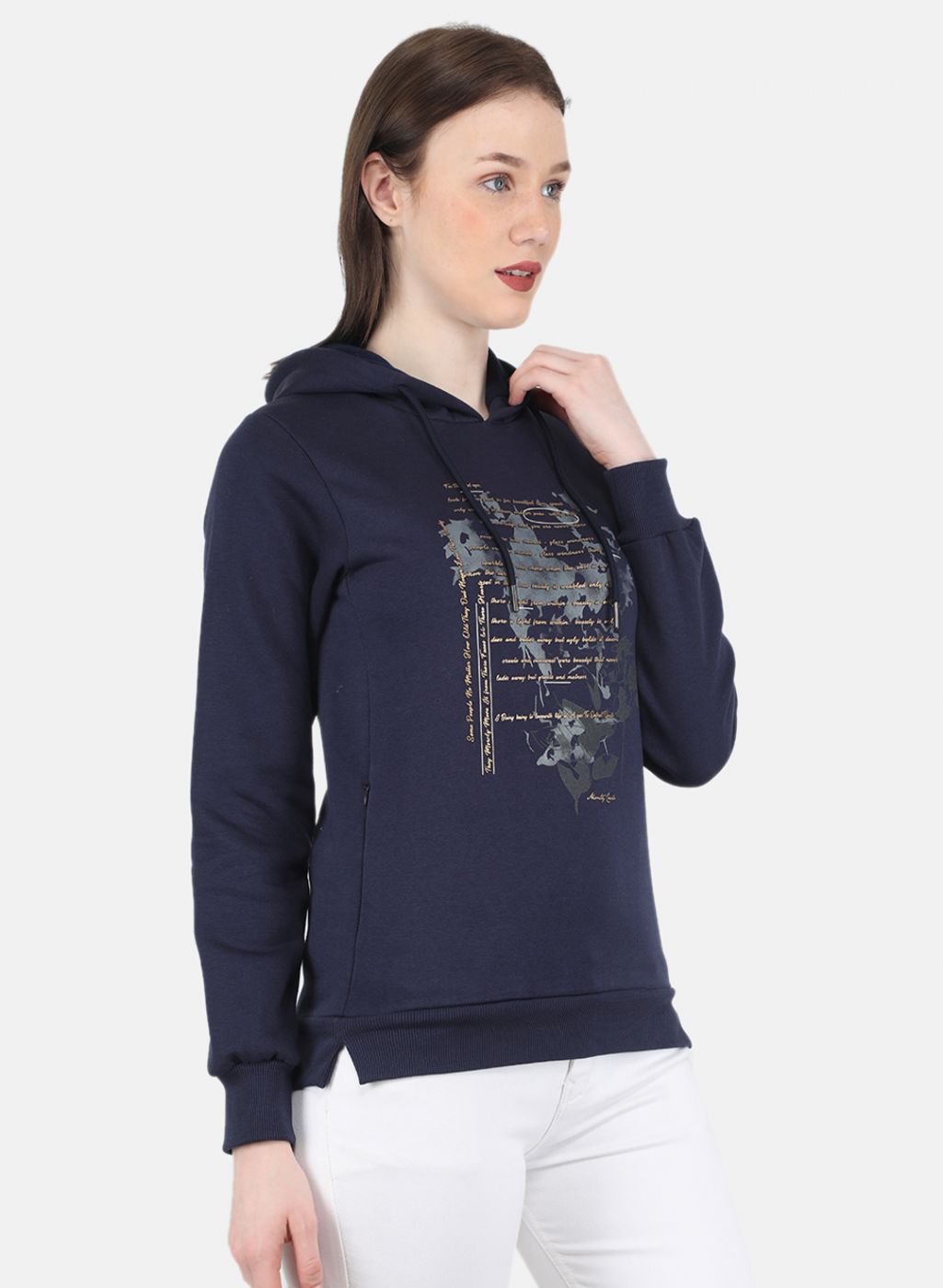 Women Blue Printed Sweatshirt