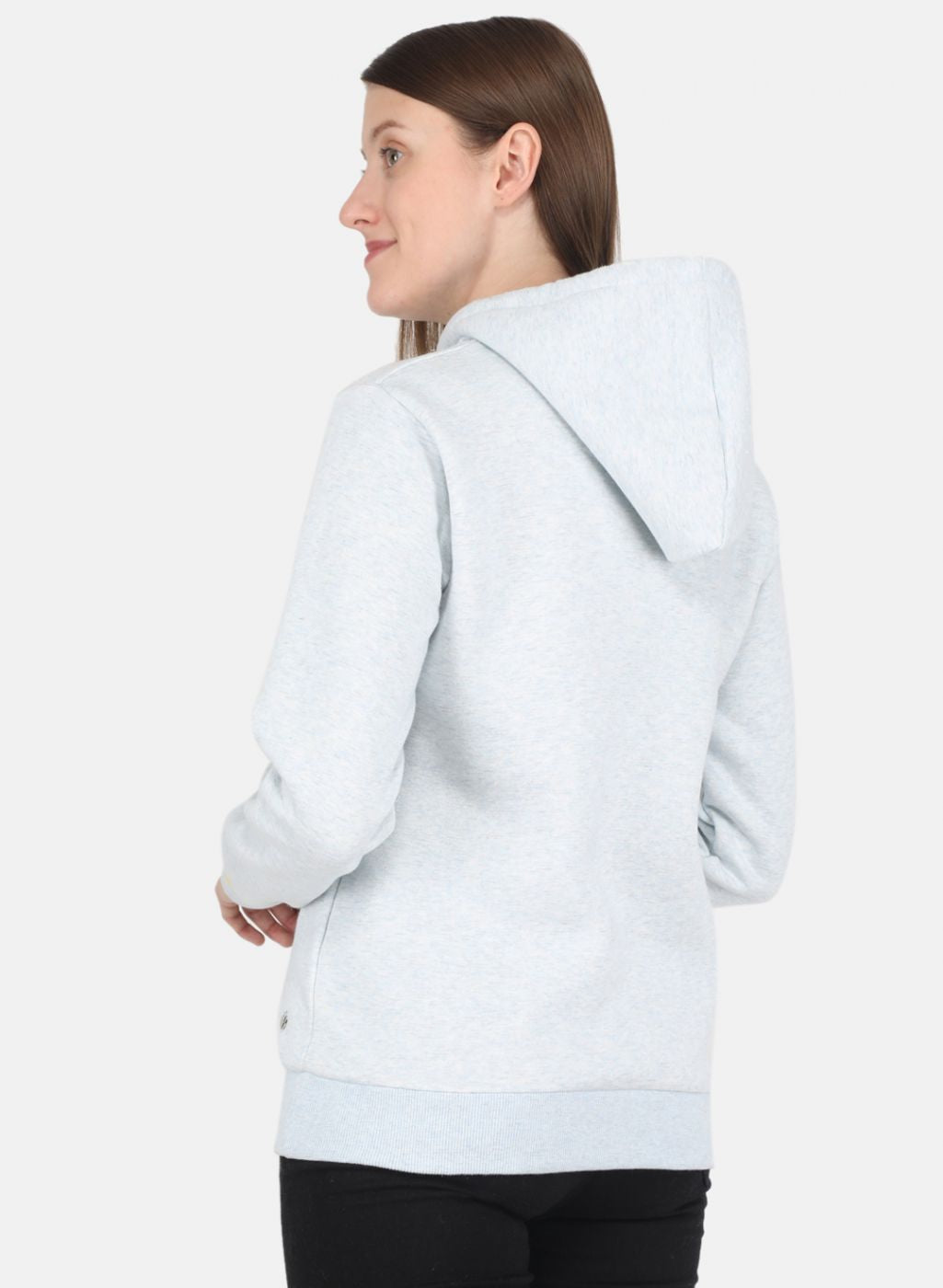 Women Sky Blue Printed Sweatshirt