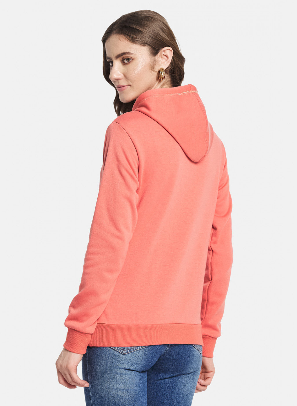 Women Orange Printed Sweatshirt