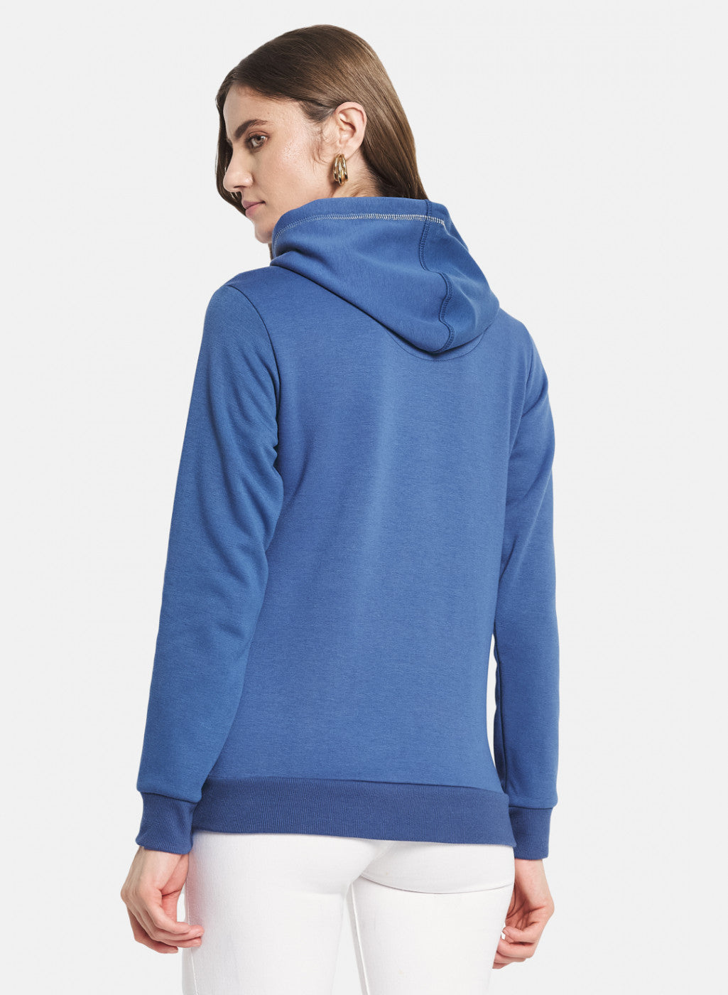 Women Blue Printed Sweatshirt