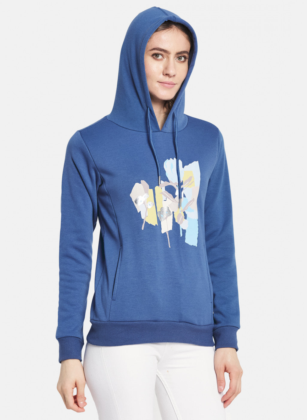 Women Blue Printed Sweatshirt