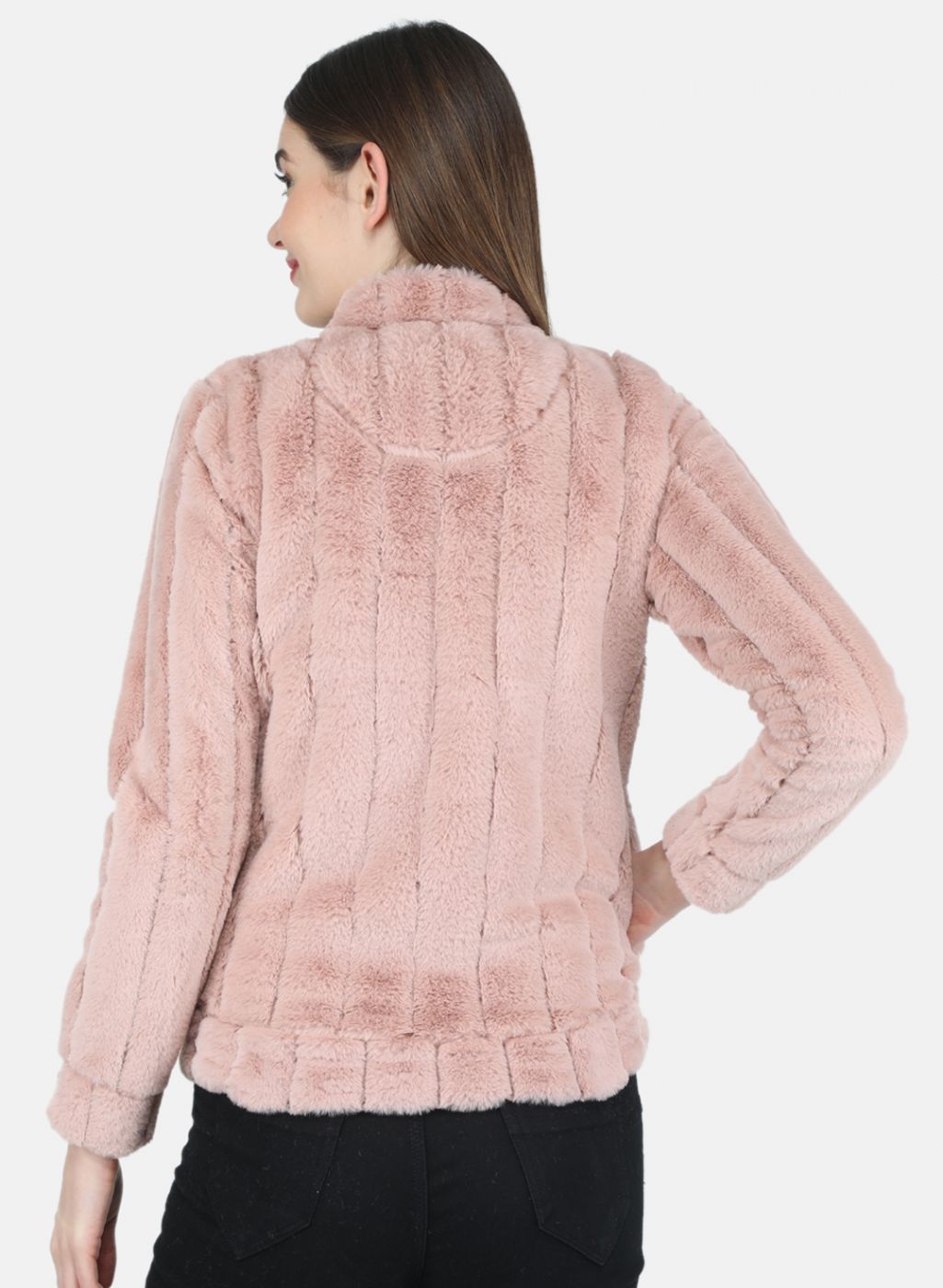 Women Pink Self design Sweatshirt