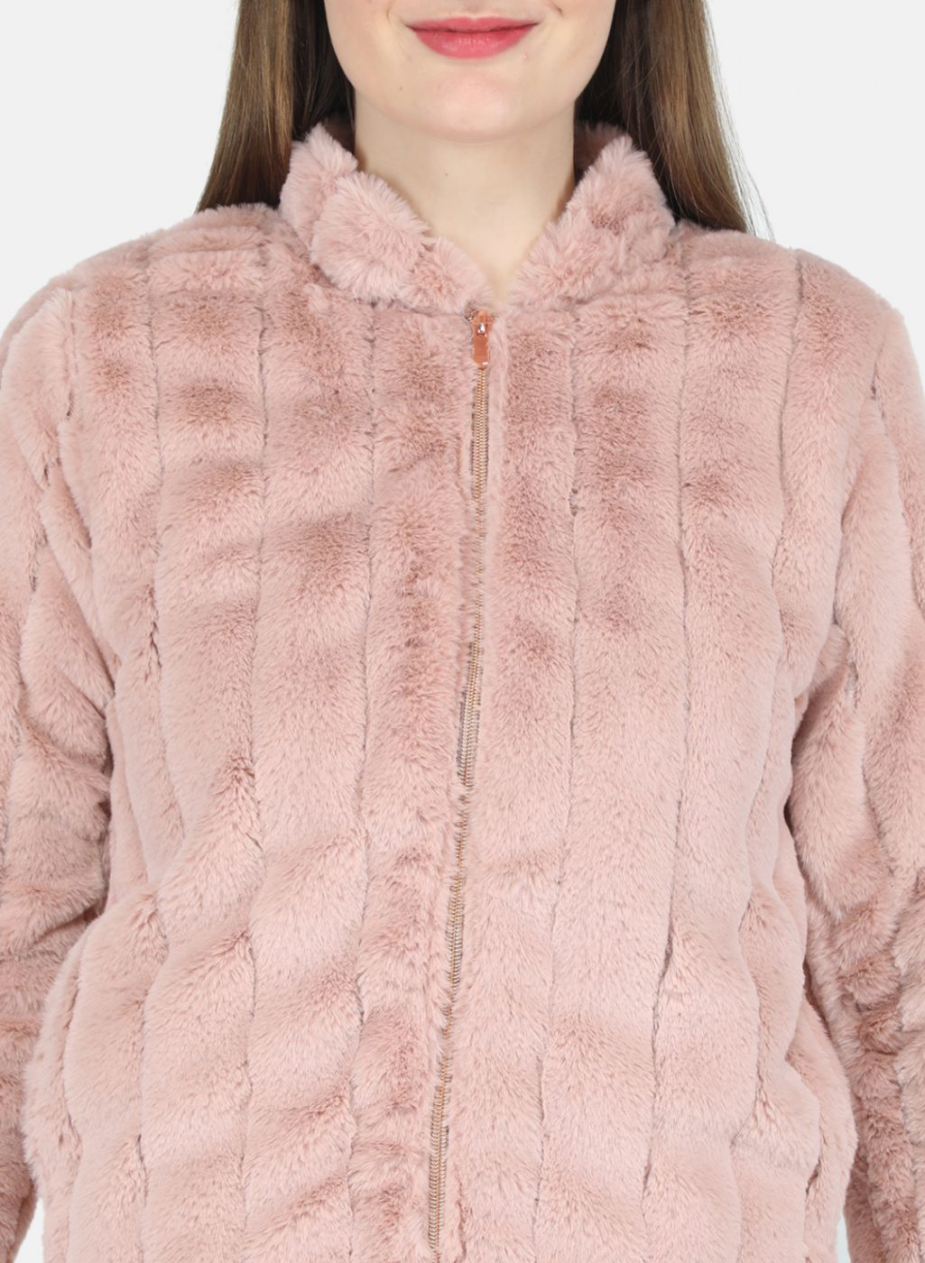 Women Pink Self design Sweatshirt