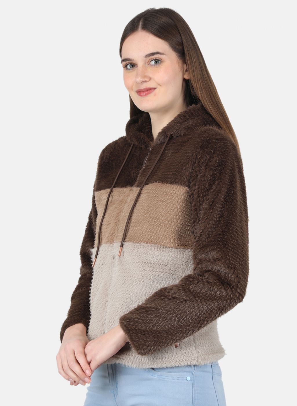 Women Brown Printed Jacket