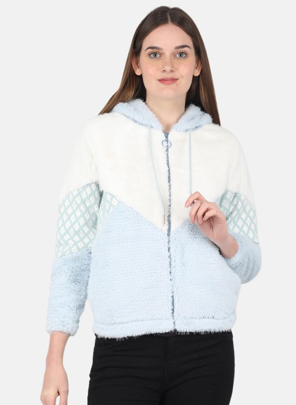 Women Blue Printed Sweatshirt