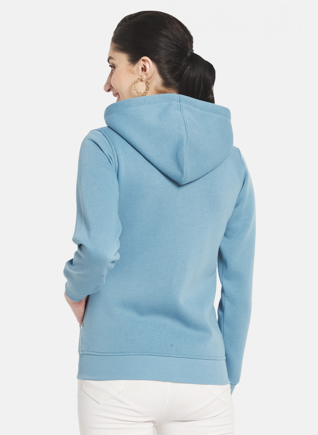 Women Blue Printed Sweatshirt